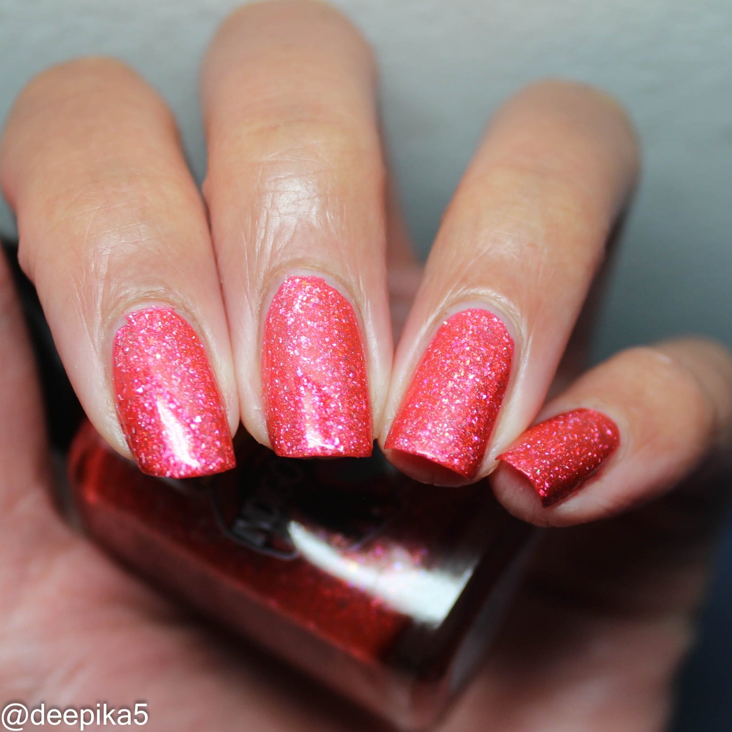 Tequila Sunset - coral/red-orange holo flakie