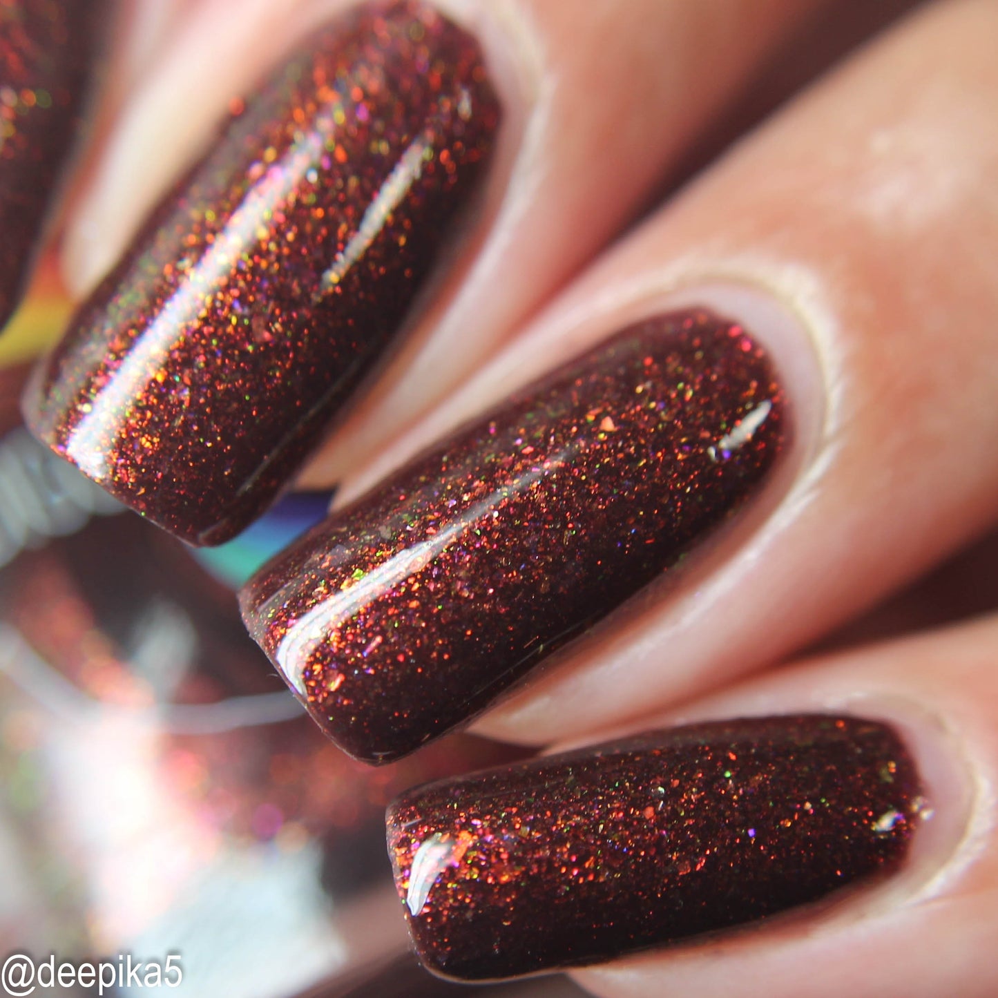 Splintered Sunlight - brown/deep maroon base - shimmer mix (w/ Auroras) - glow in the dark - matte