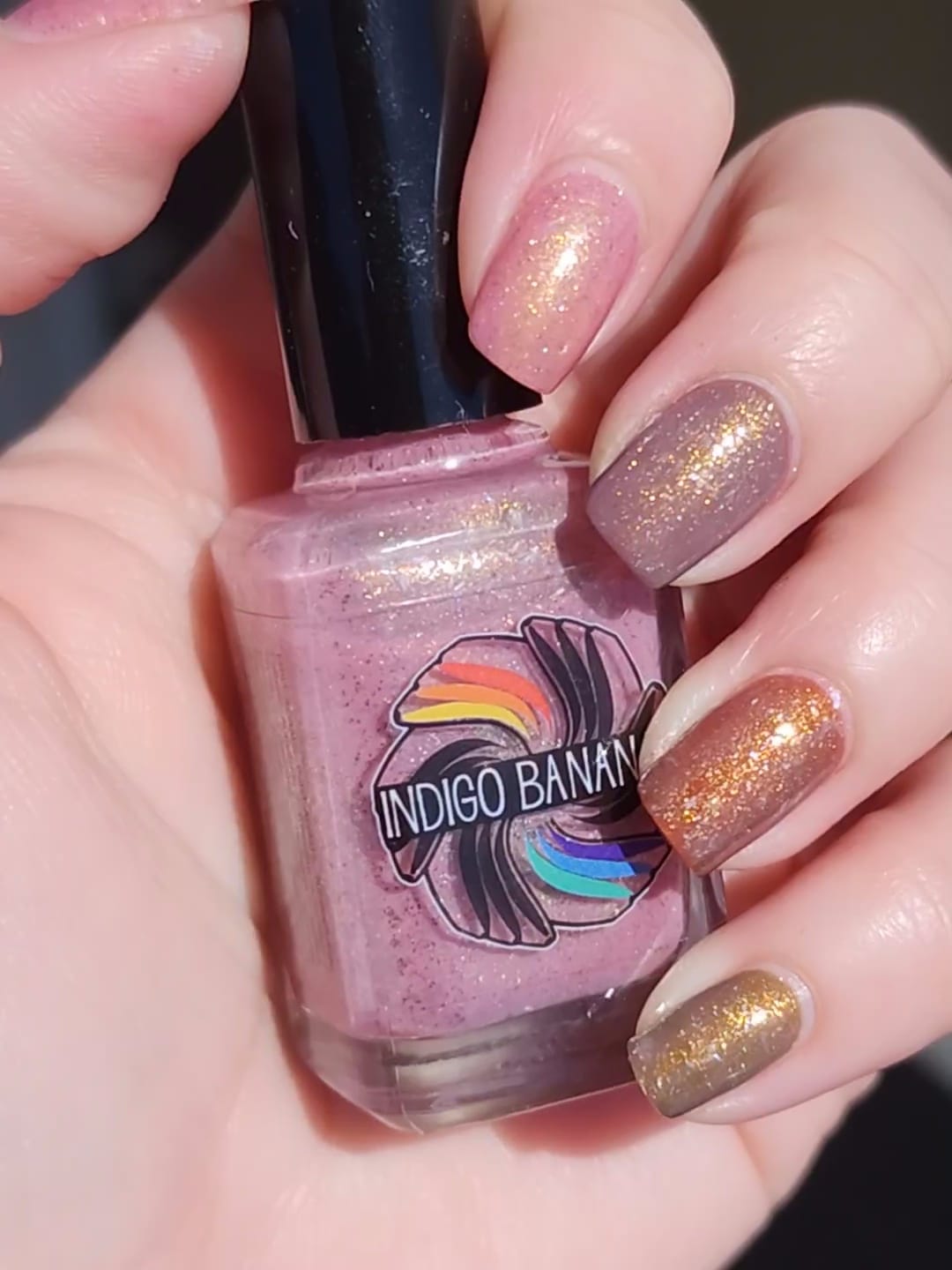 Sakura Drops - pink 'Raindrops' microflakies & gold OG UP sibling shimmer