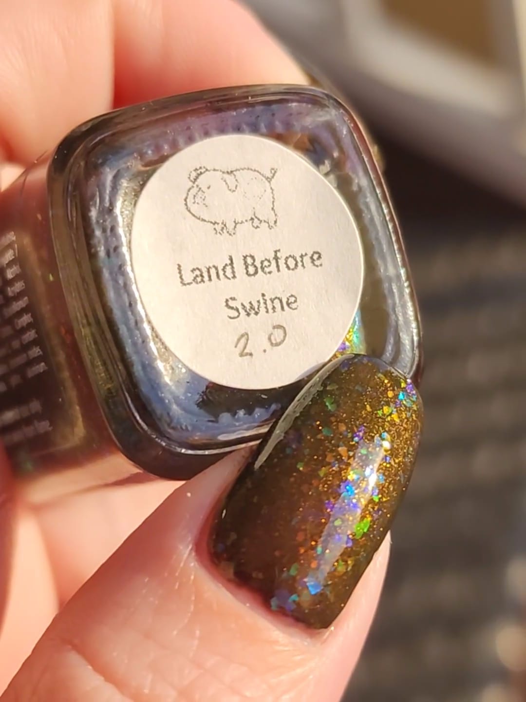 Land Before Swine - brown w/ OG UP shimmer + OG UP multichrome flakies