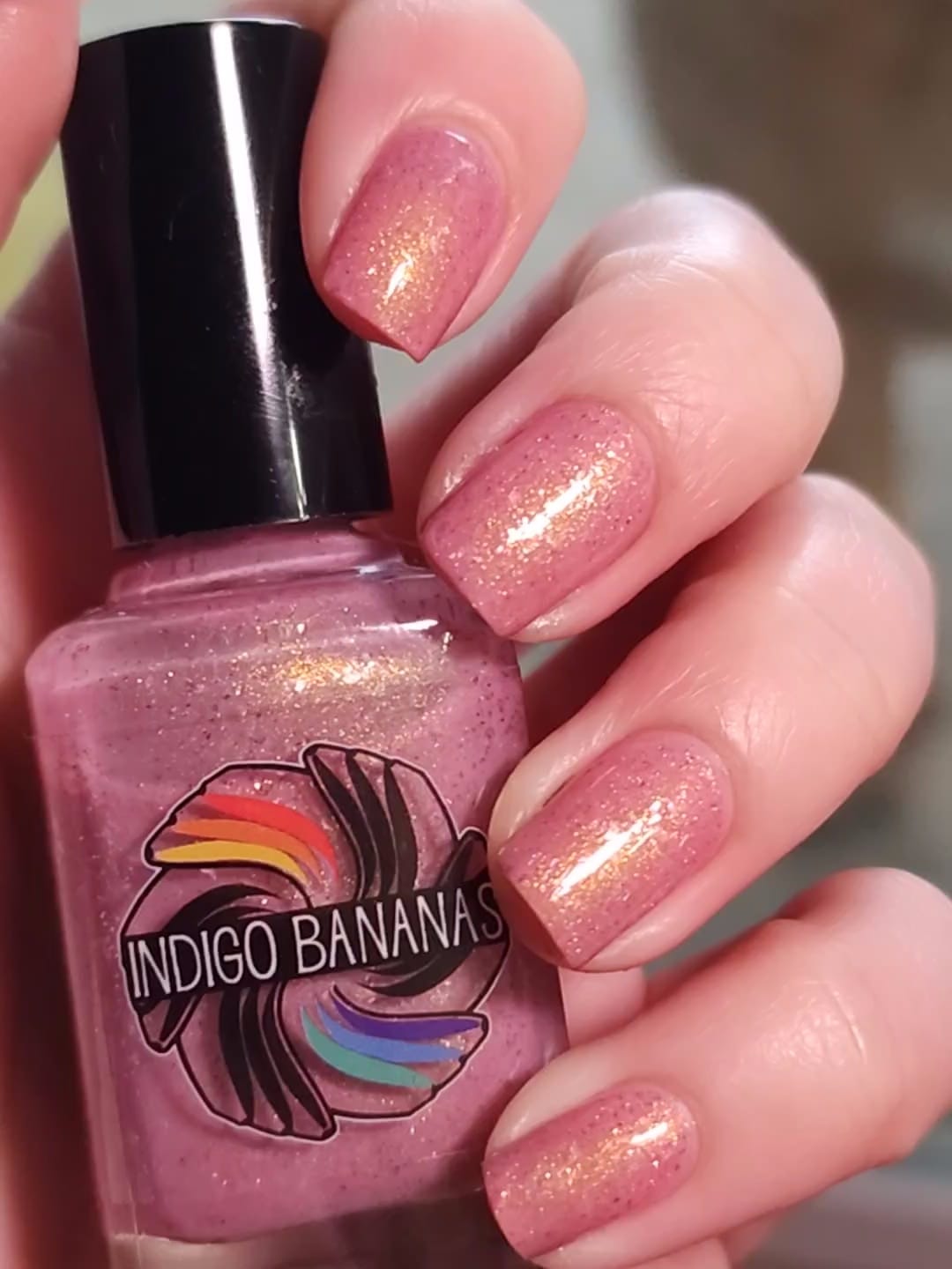 Sakura Drops - pink 'Raindrops' microflakies & gold OG UP sibling shimmer