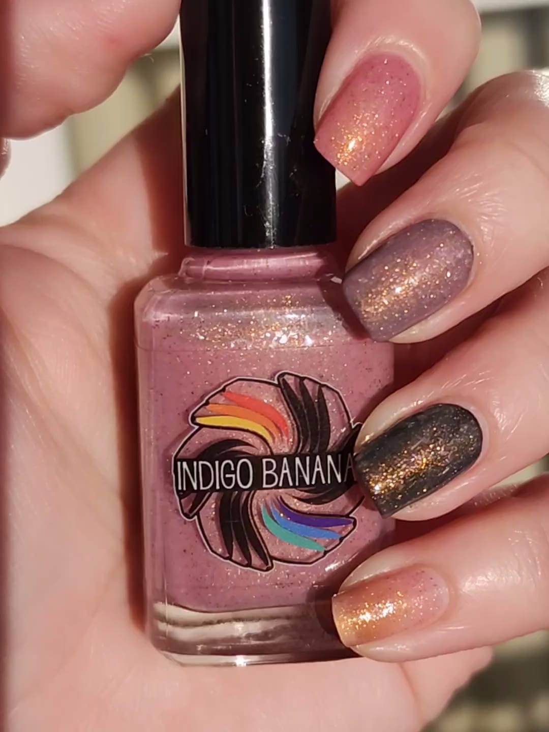 Sakura Drops - pink 'Raindrops' microflakies & gold OG UP sibling shimmer