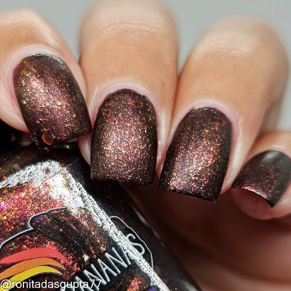 Splintered Sunlight - brown/deep maroon base - shimmer mix (w/ Auroras) - glow in the dark - matte