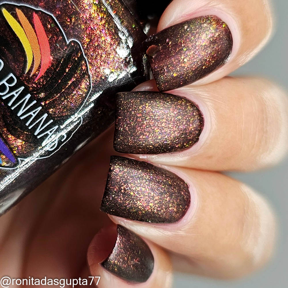 Splintered Sunlight - brown/deep maroon base - shimmer mix (w/ Auroras) - glow in the dark - matte