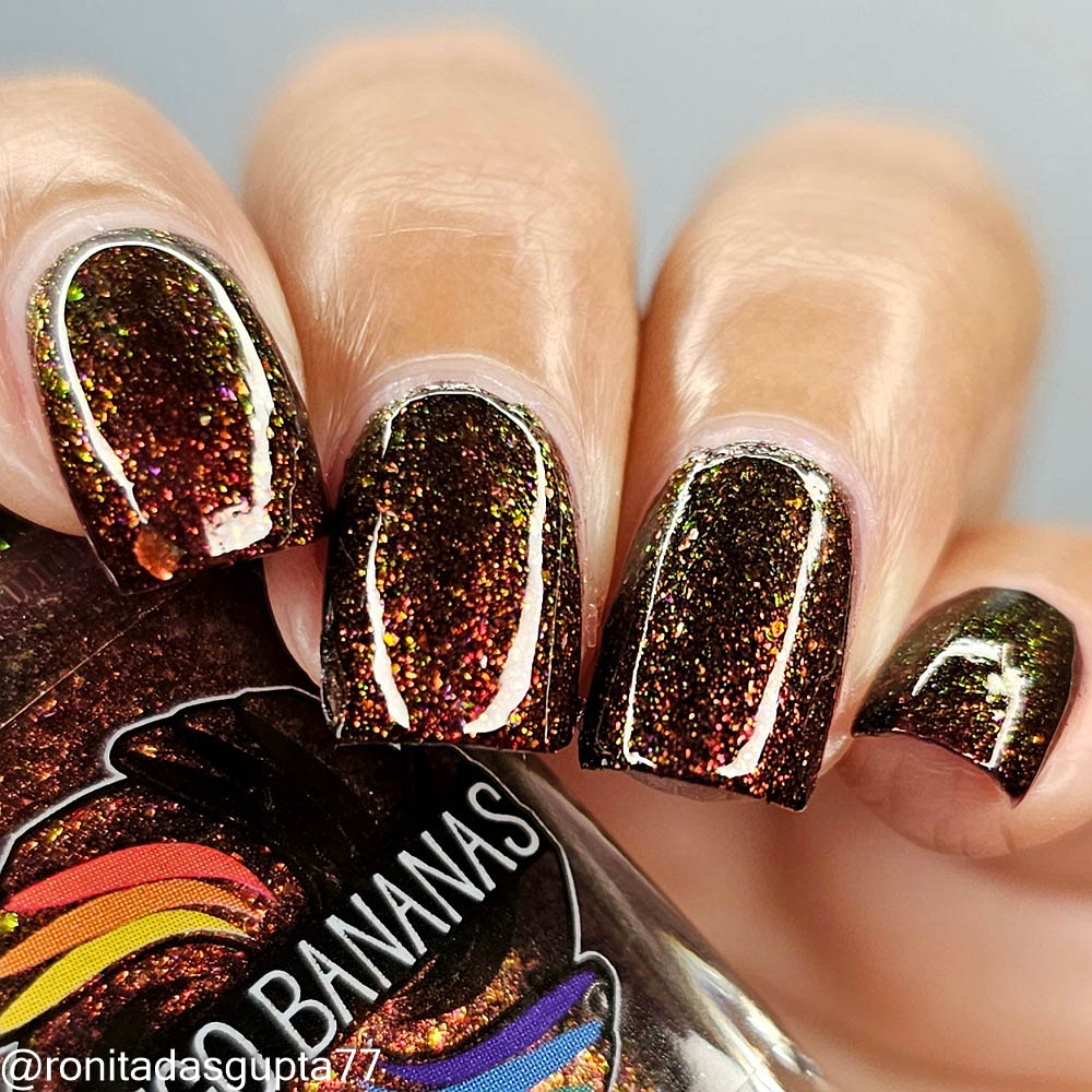 Splintered Sunlight - brown/deep maroon base - shimmer mix (w/ Auroras) - glow in the dark - matte