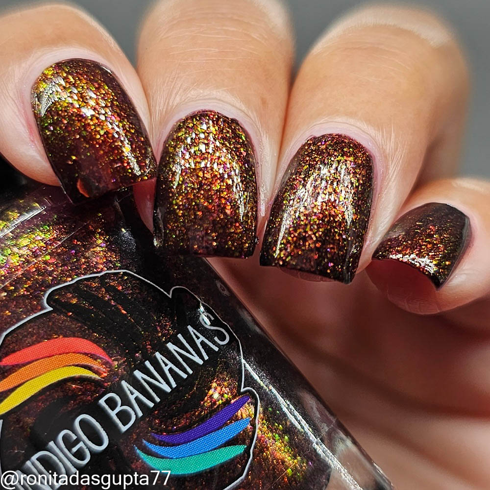 Splintered Sunlight - brown/deep maroon base - shimmer mix (w/ Auroras) - glow in the dark - matte