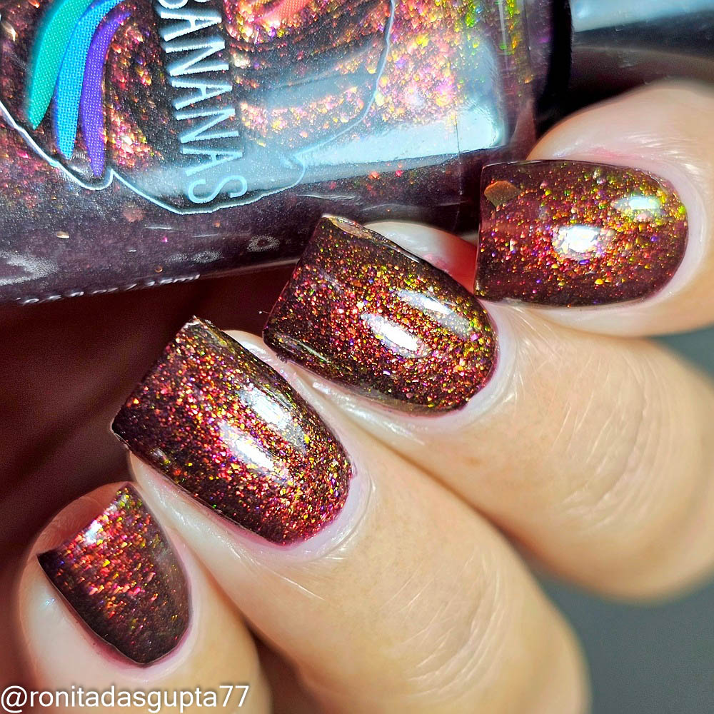 Splintered Sunlight - brown/deep maroon base - shimmer mix (w/ Auroras) - glow in the dark - matte