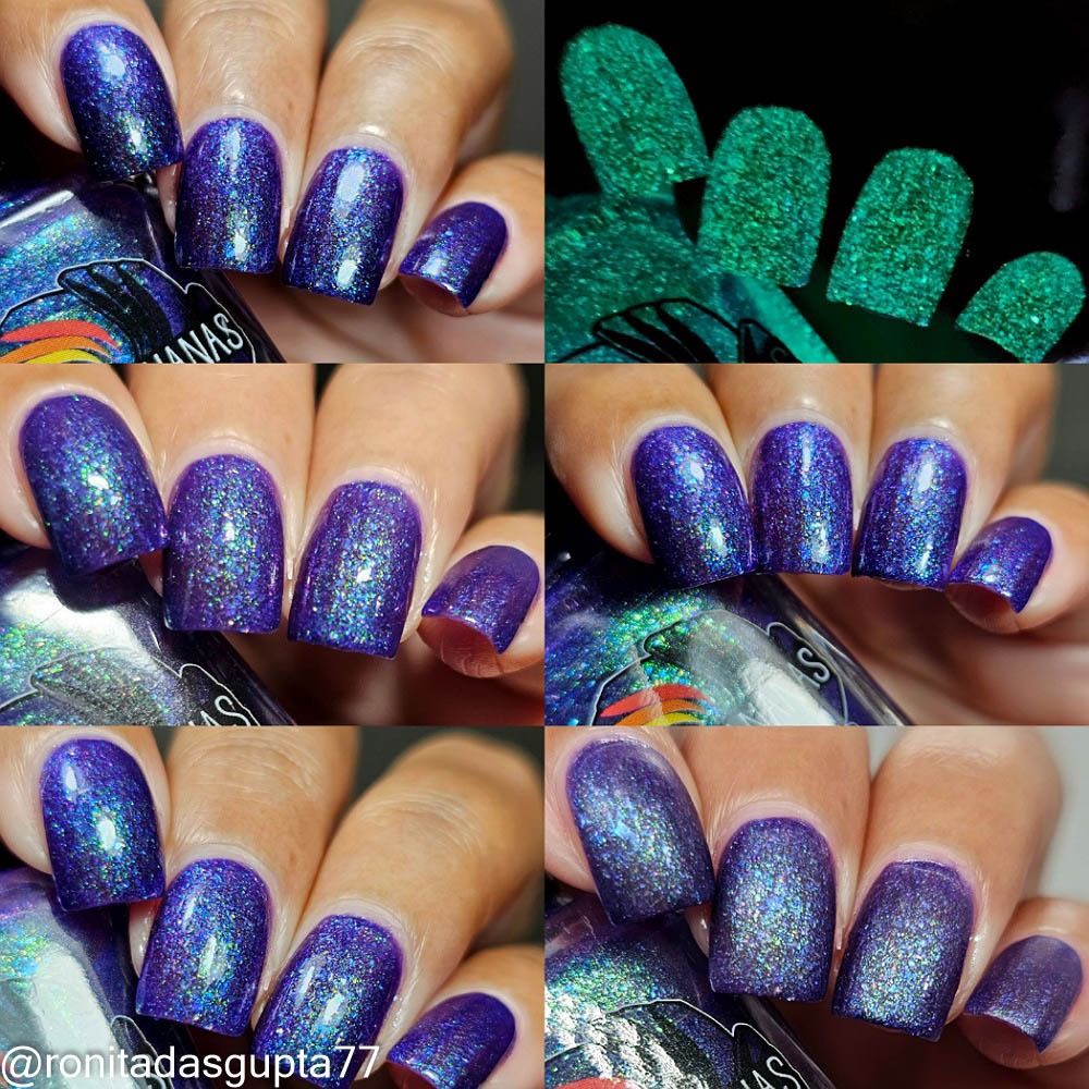 Box of Rain - purple shimmer mix (w/ Auroras) - glow in the dark - matte