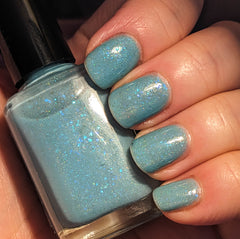 Sea Country - aquamarine jelly & holo & iridescent glitter - March 2024 Polished Jewel Society custom