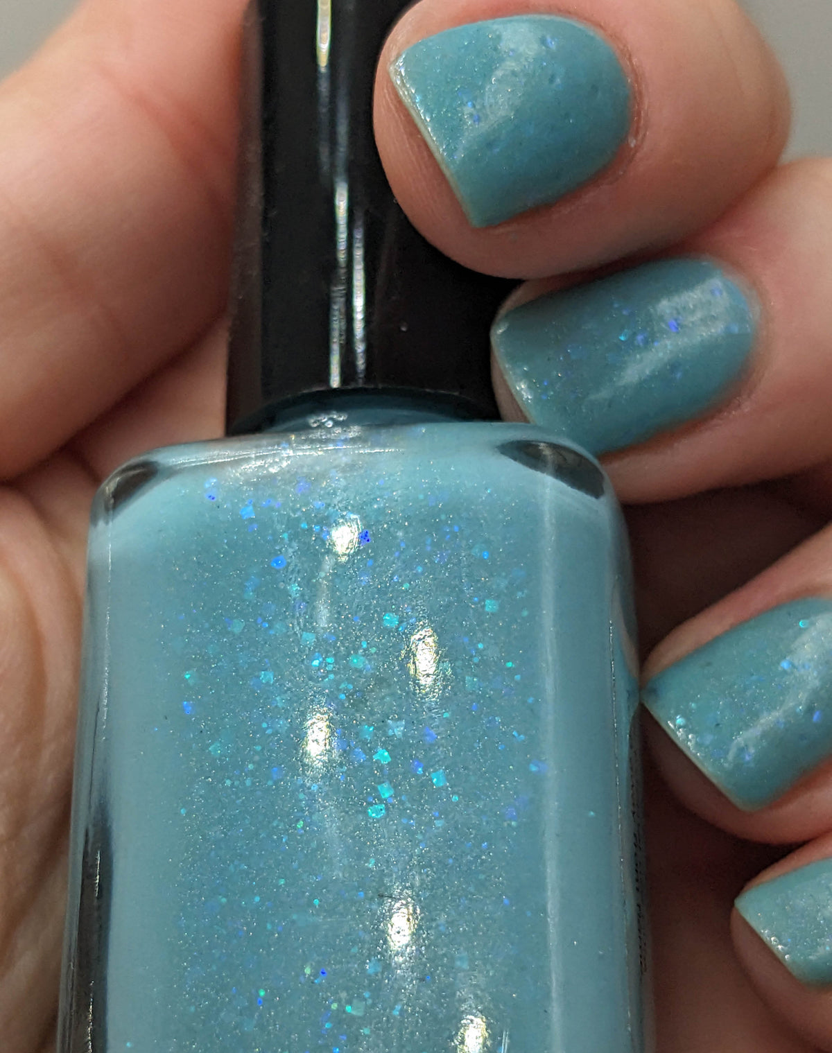 Sea Country - aquamarine jelly & holo & iridescent glitter - March 2024 Polished Jewel Society custom