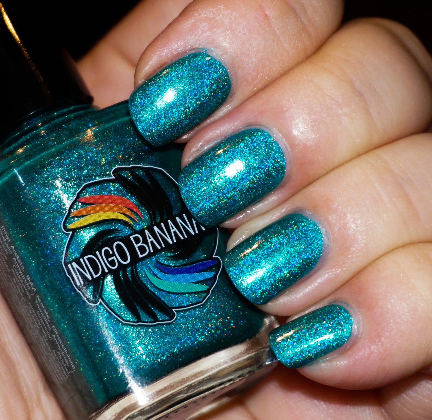 Shrieking Teals - teal/green-blue linear holographic