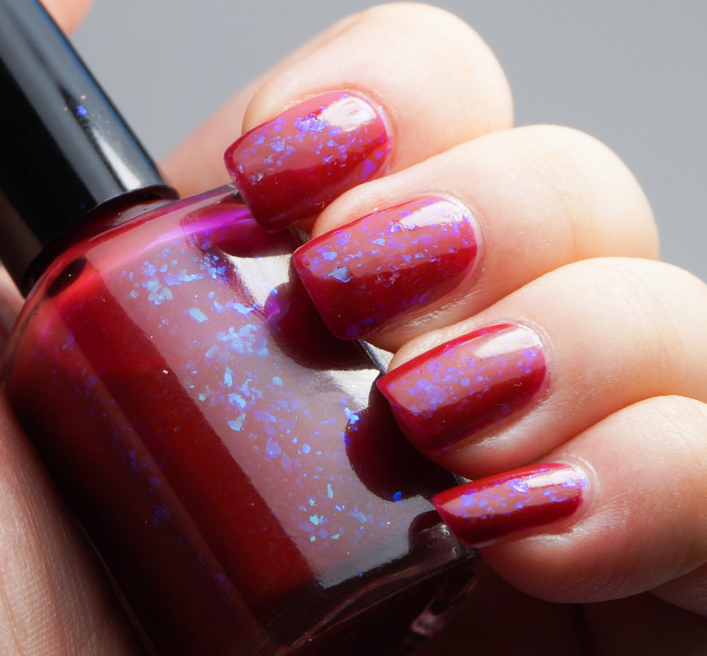 Grave Importance - OG UP sibling - blood red w/ aqua/blue colorshifting flakies