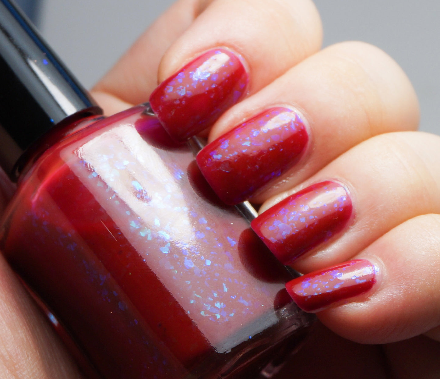 Grave Importance - OG UP sibling - blood red w/ aqua/blue colorshifting flakies