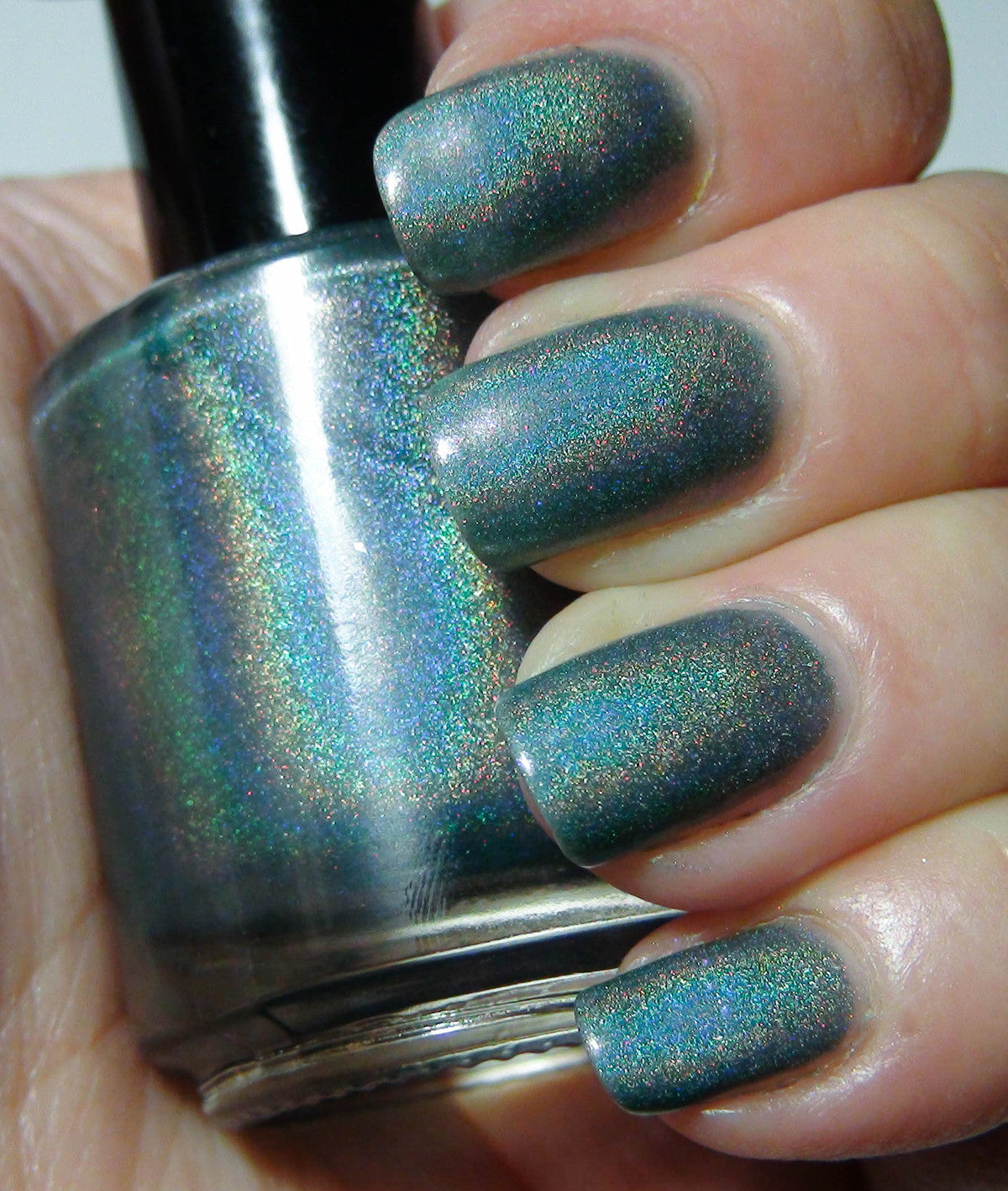 Alcatraz - seafoam/dusty mint green linear holo with purple shimmer DISCONTINUED