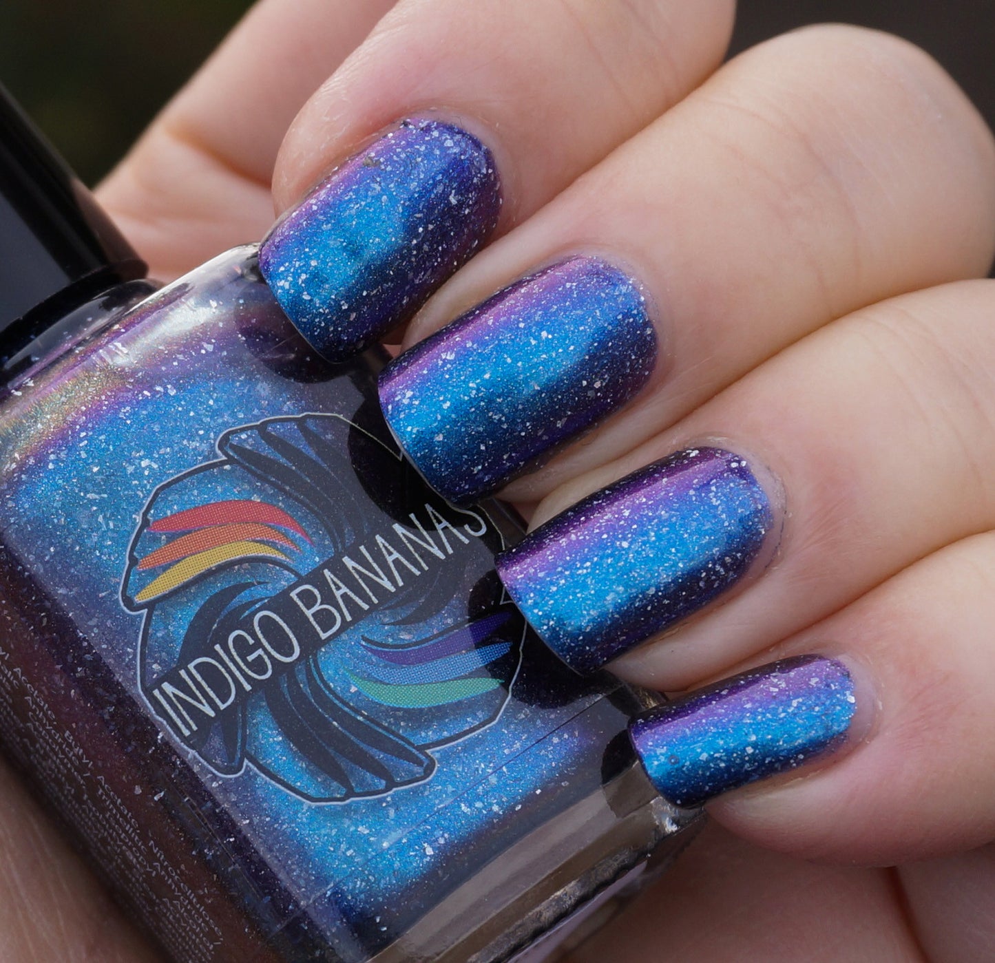 The Beauty in the World - light blue multichrome linear holographic w/ flakies