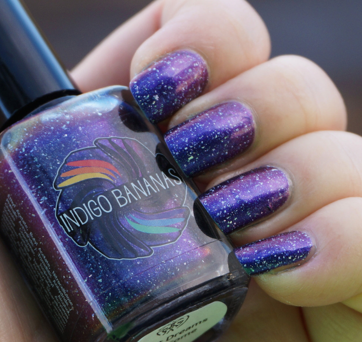 What Dreams May Come - dark blue multichrome linear holographic w/ flakies