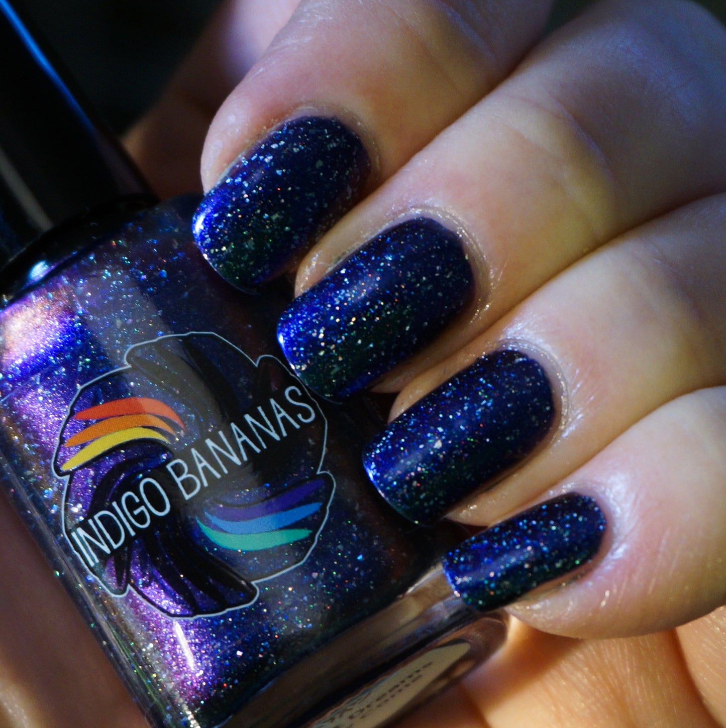 What Dreams May Come - dark blue multichrome linear holographic w/ flakies