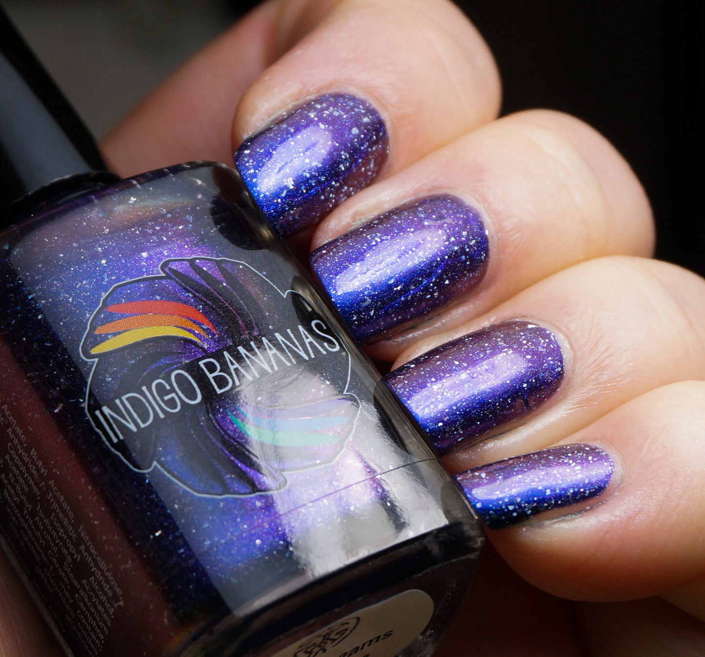 What Dreams May Come - dark blue multichrome linear holographic w/ flakies