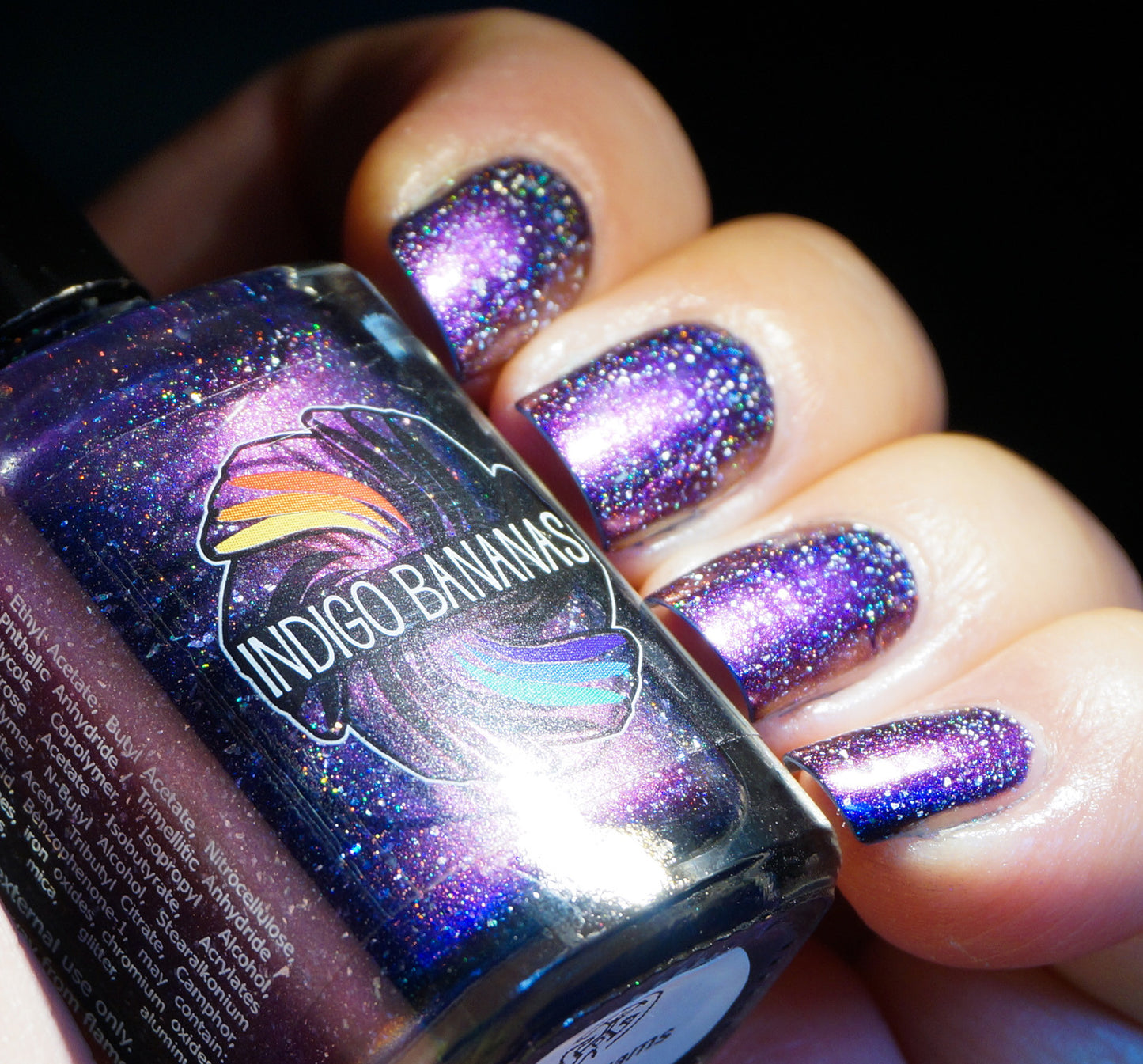 What Dreams May Come - dark blue multichrome linear holographic w/ flakies