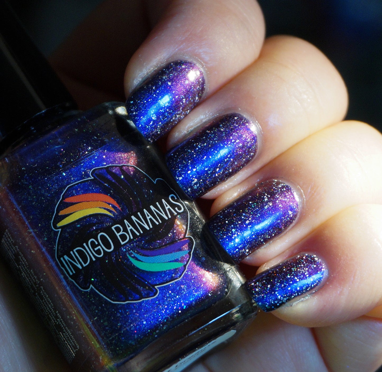 What Dreams May Come - dark blue multichrome linear holographic w/ flakies