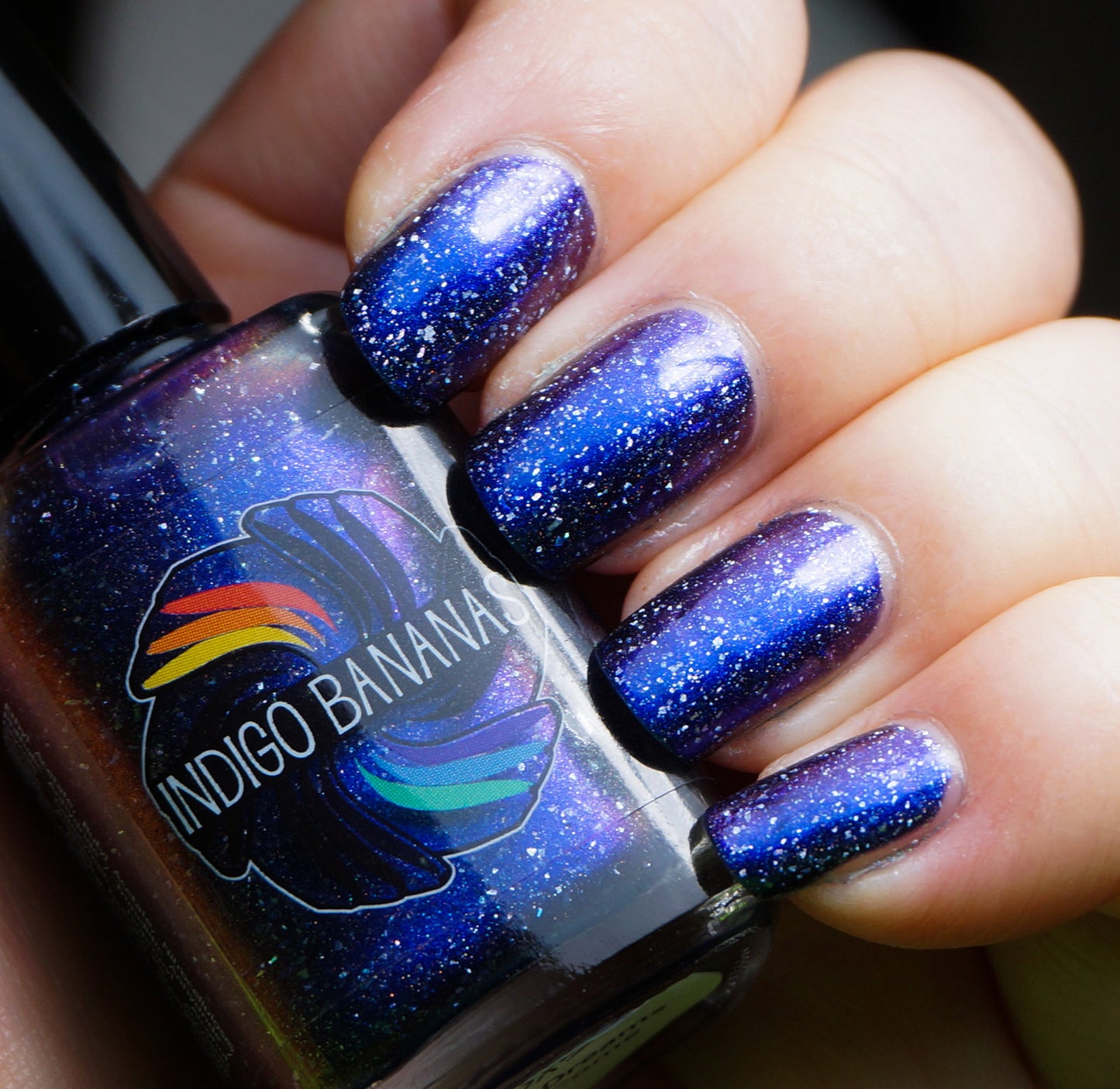 What Dreams May Come - dark blue multichrome linear holographic w/ flakies