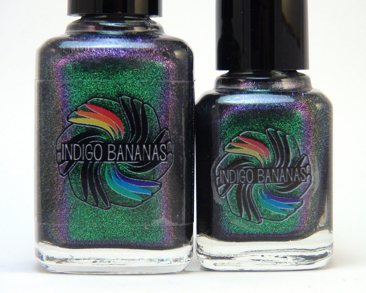 Anansi - green/purple multichrome glass fleck