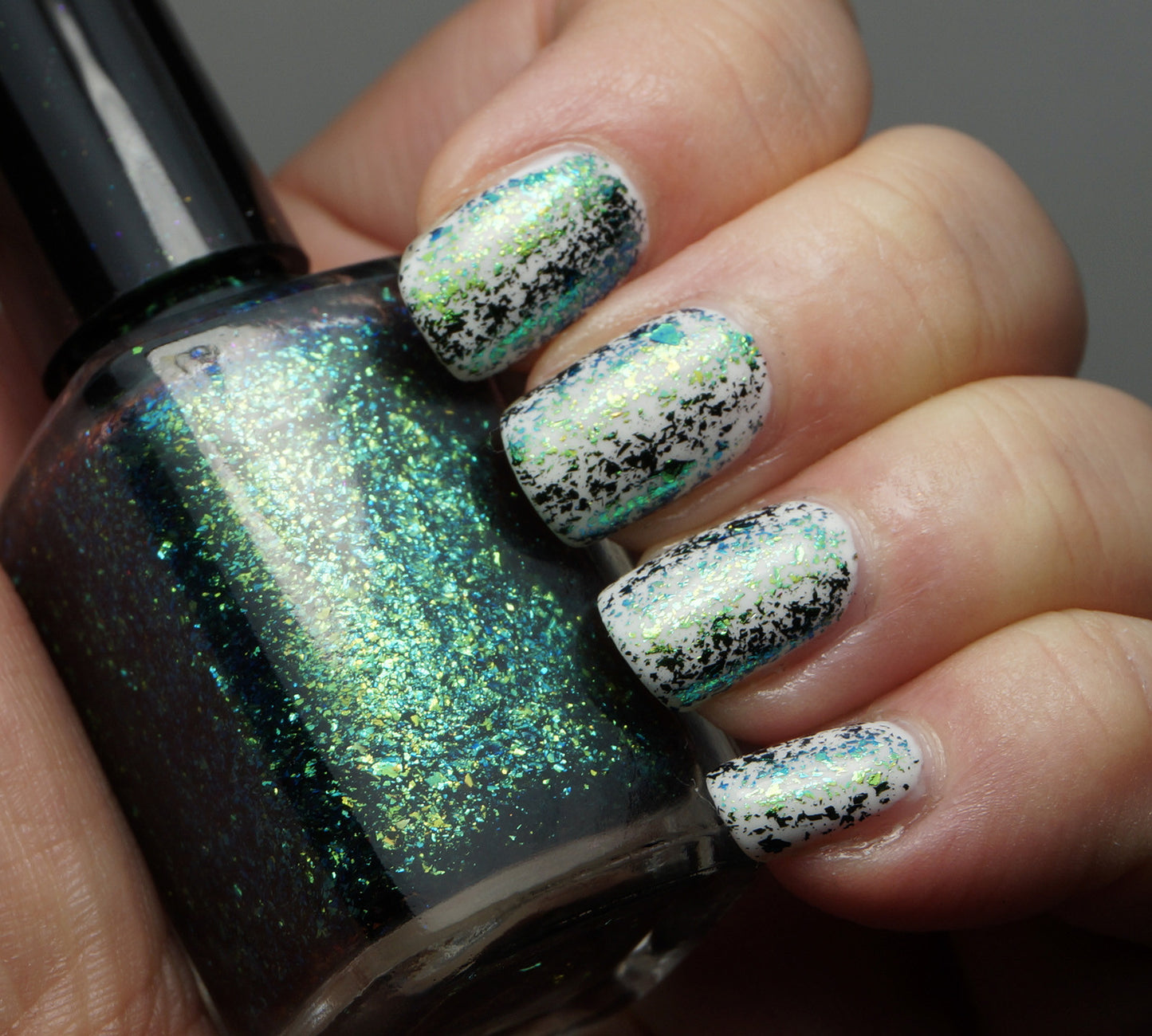 A Field Trip with Butterflies - green/teal/blue mega chrome flakie