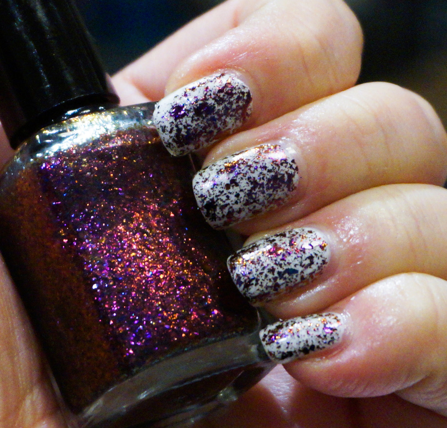 Violet Stars - purple/red/gold mega chrome flakie