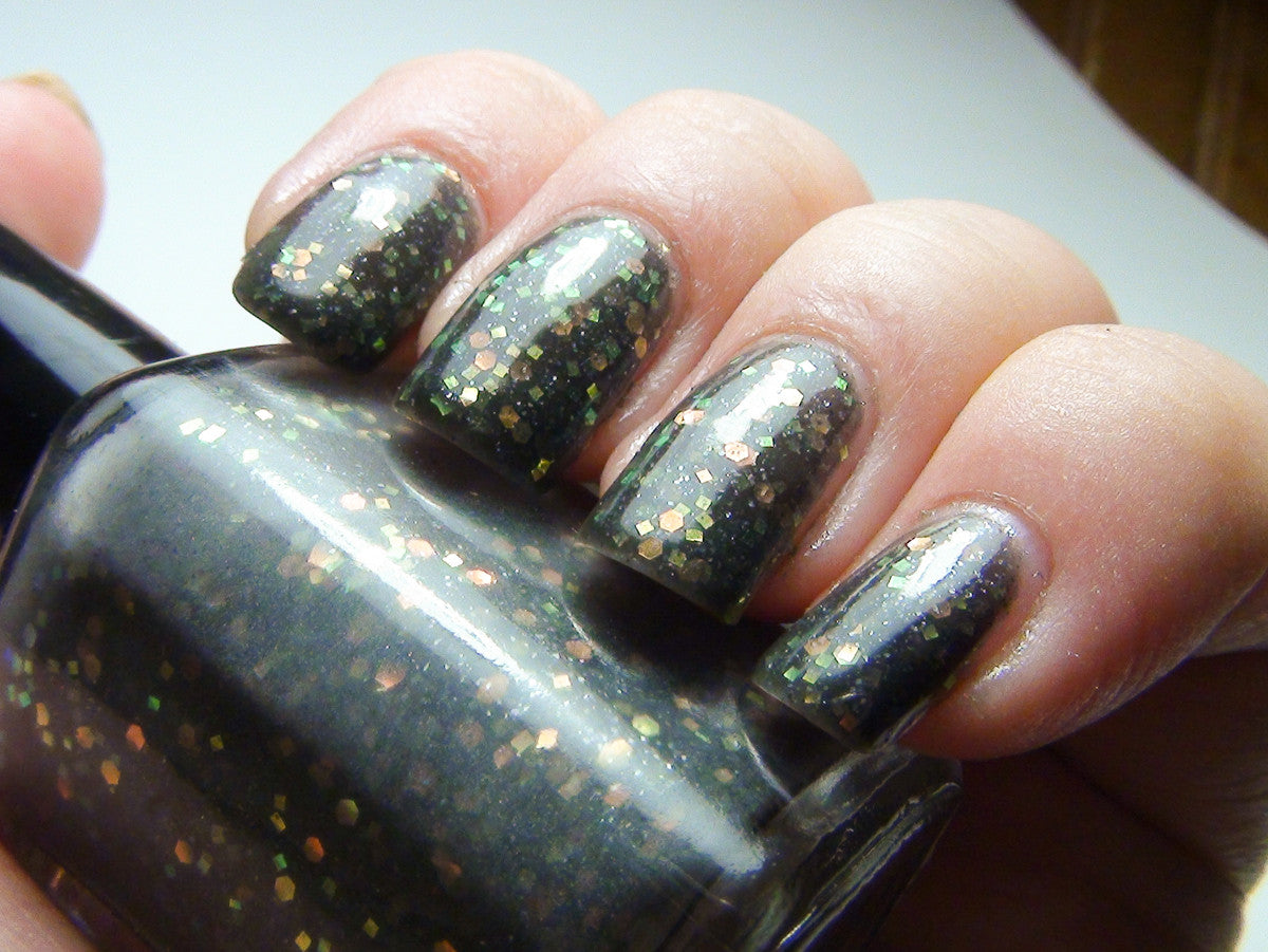 Medusa Transducer - charcoal jelly w/ iridescent glitter - GLOWS