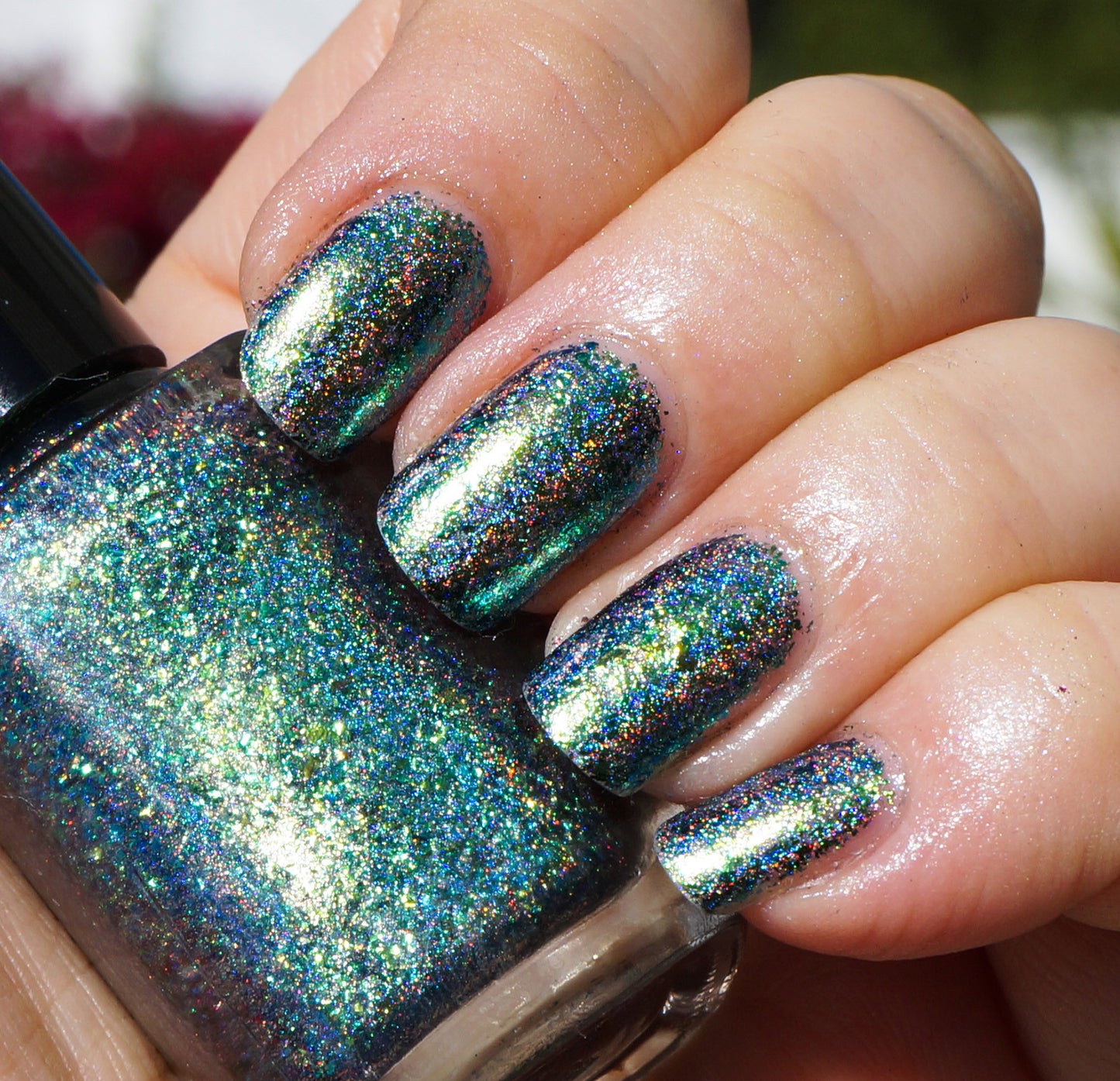 A Field Trip with Butterflies (HOLO) - green/teal/blue mega chrome flakie