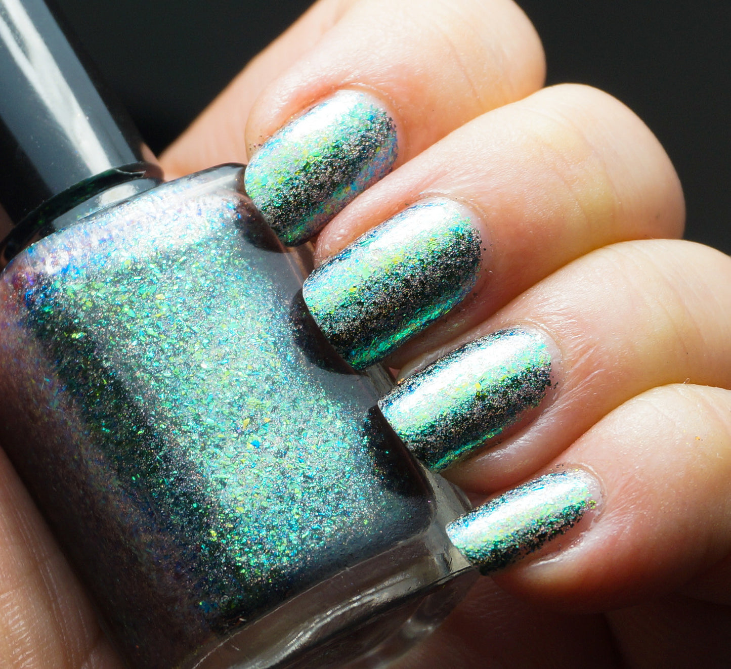 A Field Trip with Butterflies (HOLO) - green/teal/blue mega chrome flakie