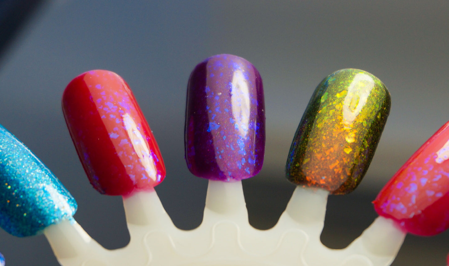 Grave Importance - OG UP sibling - blood red w/ aqua/blue colorshifting flakies