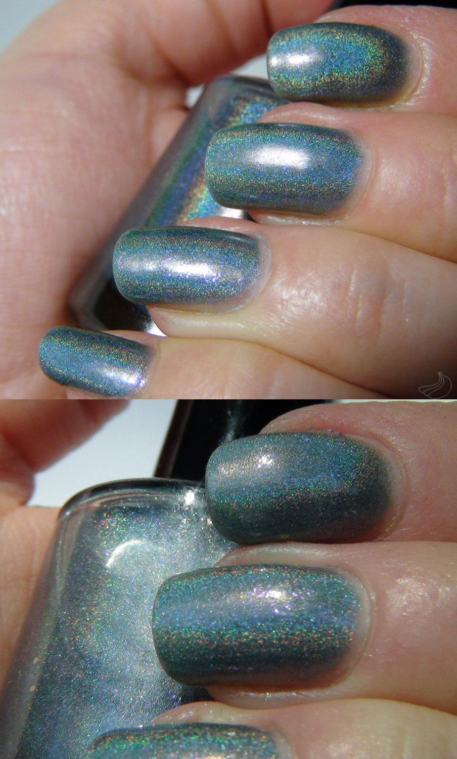 Alcatraz - seafoam/dusty mint green linear holo with purple shimmer DISCONTINUED