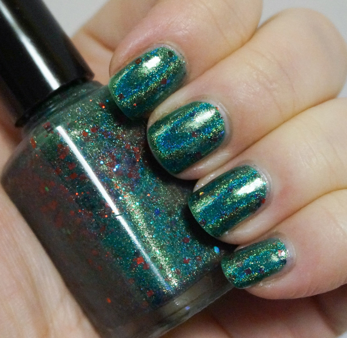 Joy Forever - emerald green linear holographic & glitter