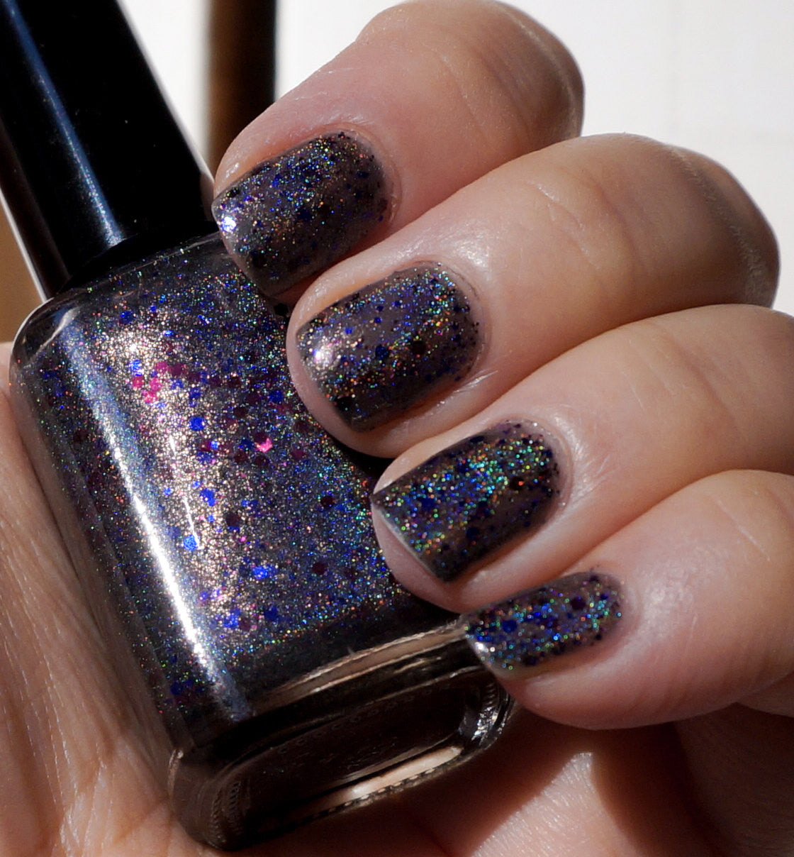 You Get Nothing!  - grey/black linear holographic & glitter