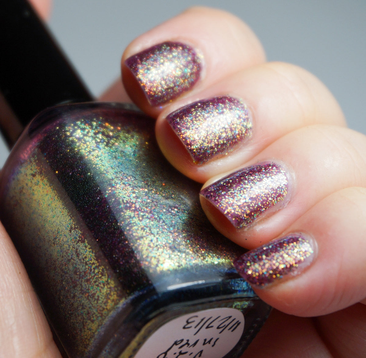 2% Butterscotch Ripple - plum base & colorshifting glitter