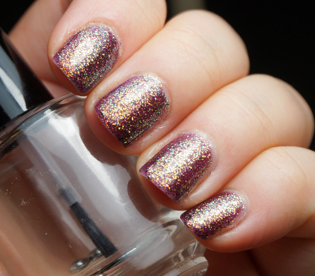 2% Butterscotch Ripple - plum base & colorshifting glitter