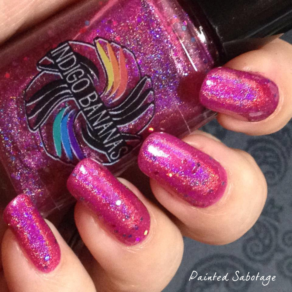 Hot Ice Creams for Cold Days - fuchsia/pink linear holographic & glitter