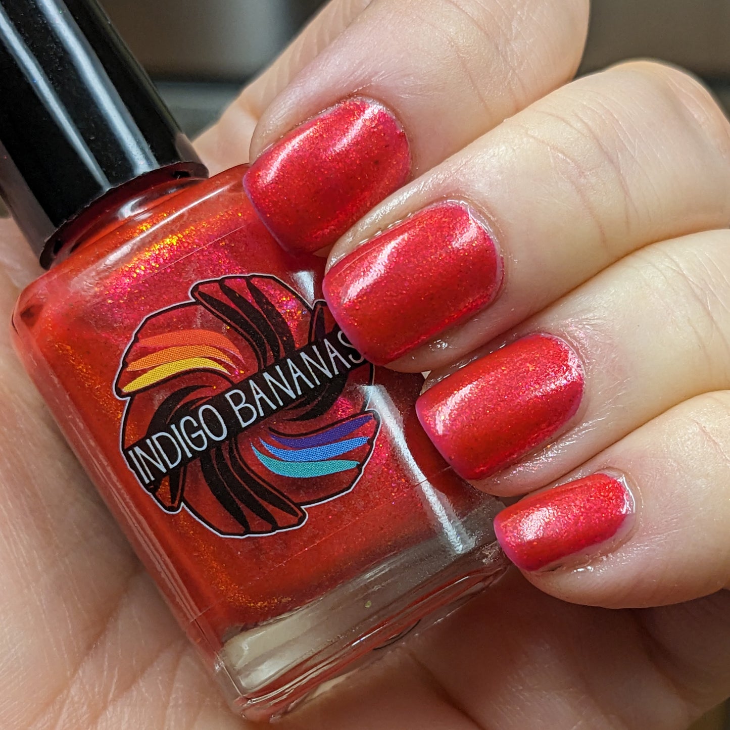 The Fire Will Not Consume Us - Red w/ Pink to Gold Aurora shimmer