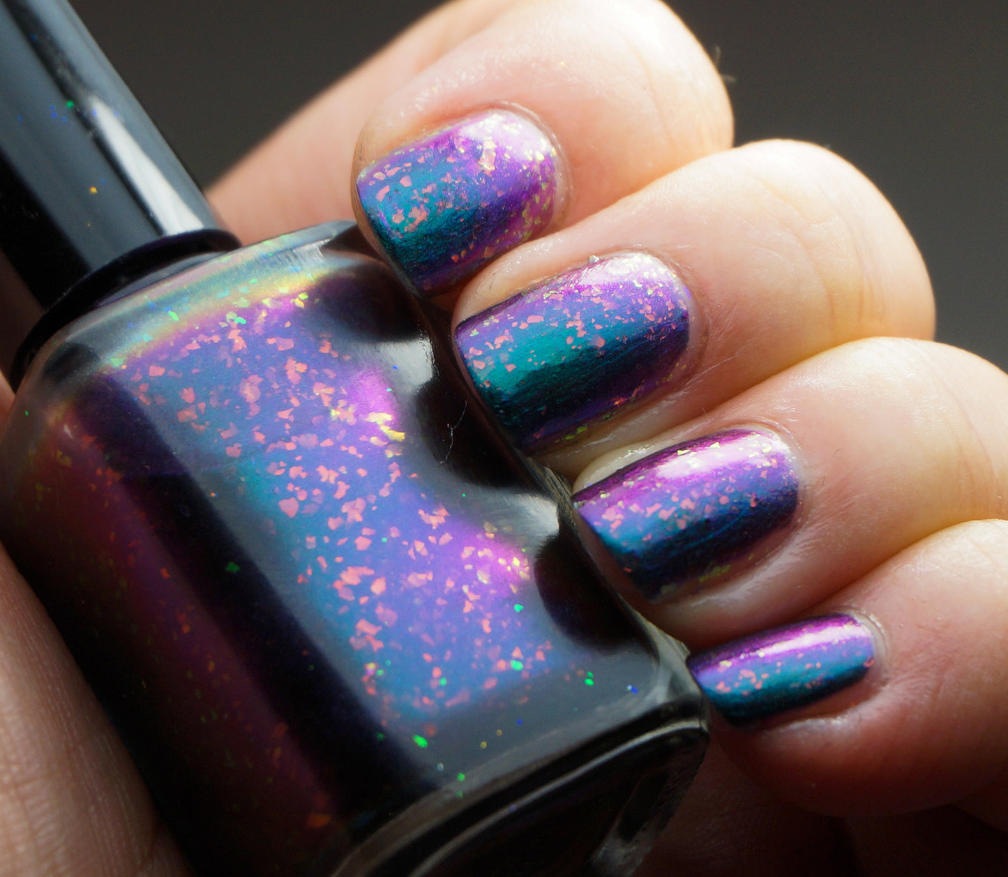 Viridescens - OG UP - teal multichrome flakie with OG UP flakies