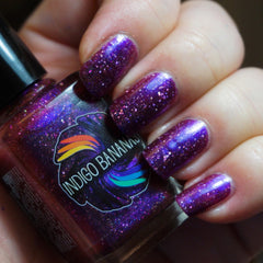 These Violet Delights Have Violet Ends - dark fuchsia multichrome linear holographic w/ flakies