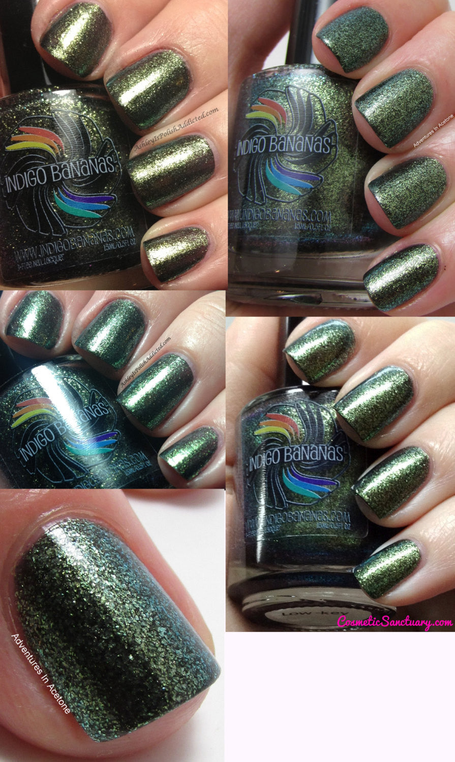 Low-key - olive/green multichrome glass fleck